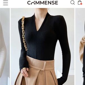*BRAND NEW* COMMENSE Solid Long Sleeve Knit Top Small